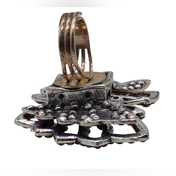 Colorful Rhinestone Butterfly Adjustable Ring - Picture 4 of 5